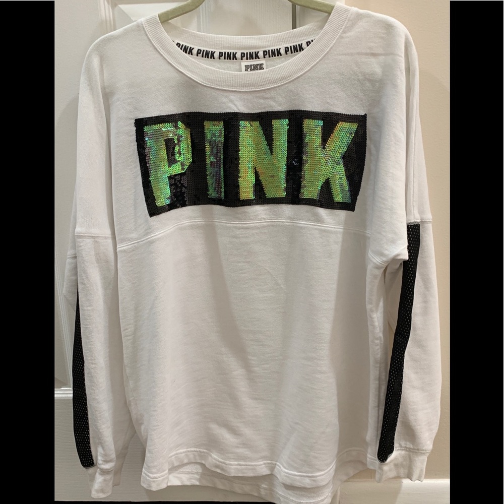 VS Pink- White Bling Sweatshirt